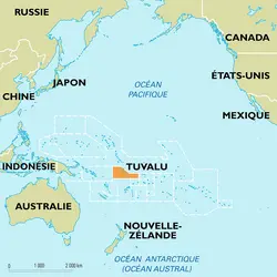 Tuvalu : carte de situation - crédits : Encyclopædia Universalis France