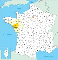 Loire-Atlantique : carte de situation - crédits : © Encyclopædia Universalis France