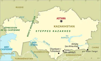 Kazakhstan : carte générale - crédits : Encyclopædia Universalis France