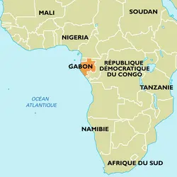 Gabon : carte de situation - crédits : Encyclopædia Universalis France