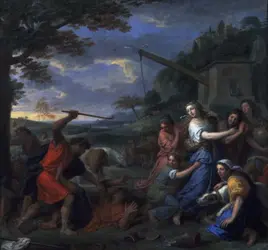 Moïse défend les filles de Jéthro, C. Le Brun - crédits :  Bridgeman Images 