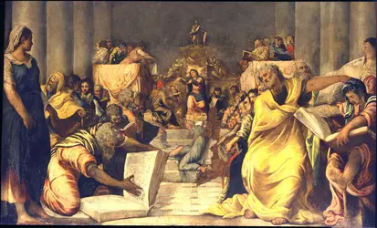 <em>Jésus parmi les docteurs de la Loi</em>, tableau de Tintoret. - crédits : Fine Art Images/ Heritage Images/ Getty Images