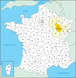 Haute-Marne : carte de situation - crédits : © Encyclopædia Universalis France