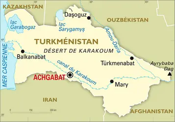Turkménistan : carte générale - crédits : Encyclopædia Universalis France