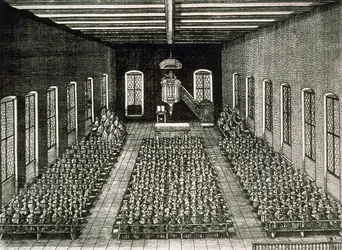 Service dans une église réformée&nbsp; en Allemagne, XVII<sup>e</sup> - crédits : PHAS/ Universal Images Group/ Getty Images