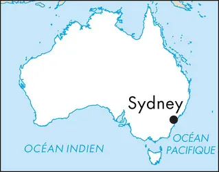 Sydney : carte de situation - crédits : © Encyclopædia Universalis France