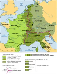 Traité de Verdun, 843 - crédits : Encyclopædia Universalis France