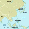 Corée du Nord : carte de situation - crédits : Encyclopædia Universalis France
