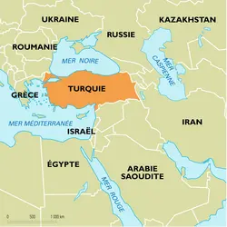 Turquie : carte de situation - crédits : Encyclopædia Universalis France