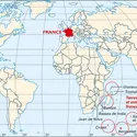 Terres australes et antarctiques françaises : carte de situation - crédits : © Encyclopædia Universalis France