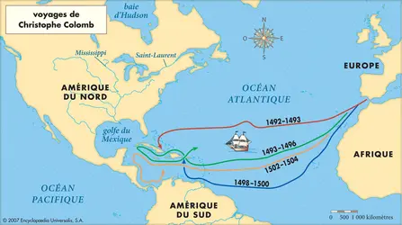 Voyages de Christophe Colomb - crédits : © Encyclopædia Universalis France