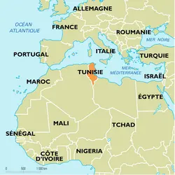 Tunisie : carte de situation - crédits : Encyclopædia Universalis France