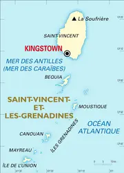 Saint-Vincent-et-les-Grenadines : carte générale - crédits : Encyclopædia Universalis France