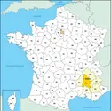Drôme : carte de situation - crédits : © Encyclopædia Universalis France
