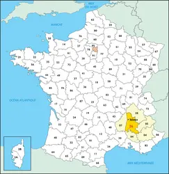 Drôme : carte de situation - crédits : © Encyclopædia Universalis France