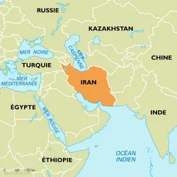 Iran : carte de situation - crédits : Encyclopædia Universalis France