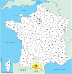 Ariège : carte de situation - crédits : © Encyclopædia Universalis France