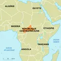 Centrafricaine (République) : carte de situation - crédits : Encyclopædia Universalis France