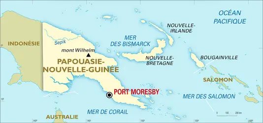 Papouasie-Nouvelle-Guinée : carte générale - crédits : Encyclopædia Universalis France