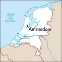 Amsterdam : carte de situation - crédits : © Encyclopædia Universalis France