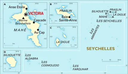 Seychelles : carte générale - crédits : Encyclopædia Universalis France