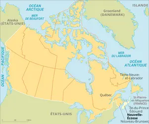 Nouvelle-Écosse : carte de situation - crédits : Encyclopædia Universalis France