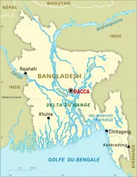 Bangladesh : carte générale - crédits : Encyclopædia Universalis France