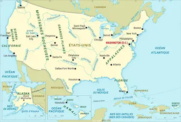 États-Unis : carte générale - crédits : Encyclopædia Universalis France