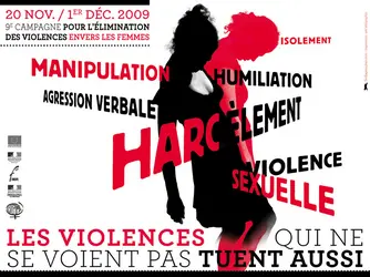 Affiche d’une campagne contre le harcèlement dans le couple - crédits : © DRDFE ; gouv.fr ; Union des femmes de Martinique (UFM