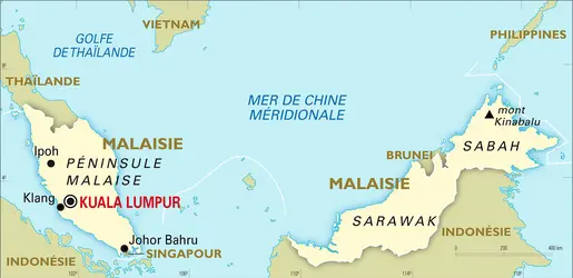 Malaisie : carte générale - crédits : Encyclopædia Universalis France