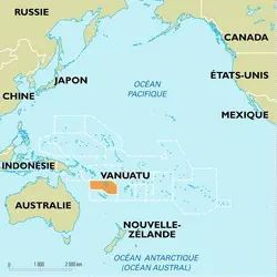 Vanuatu : carte de situation - crédits : Encyclopædia Universalis France