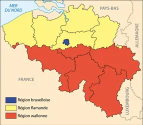 Les régions de Belgique - crédits : © Encyclopædia Universalis France