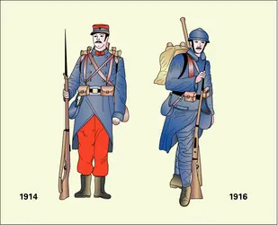 Équipement du soldat français, 1915 - crédits : © 2005 Encyclopædia Universalis France S.A.