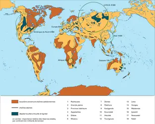 Le charbon dans le monde - crédits : Encyclopædia Universalis France