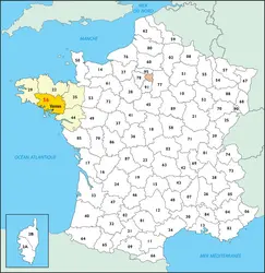 Morbihan : carte de situation - crédits : © Encyclopædia Universalis France