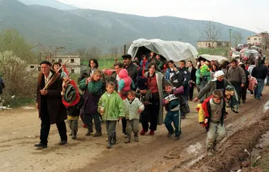 Exode des Albanais du Kosovo en 1999 - crédits : Joel Robine/ AFP