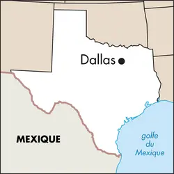 Dallas : carte de situation - crédits : © Encyclopædia Universalis France