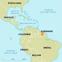 Suriname : carte de situation - crédits : Encyclopædia Universalis France