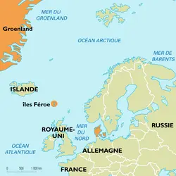Danemark : carte de situation - crédits : Encyclopædia Universalis France