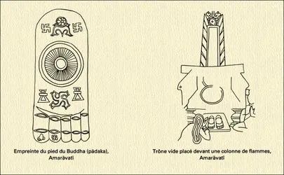 Symboles du Bouddha, Inde - crédits : Encyclopædia Universalis France