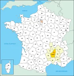 Ardèche : carte de situation - crédits : © Encyclopædia Universalis France