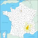 Ardèche : carte de situation - crédits : © Encyclopædia Universalis France