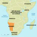 Namibie : carte de situation - crédits : Encyclopædia Universalis France