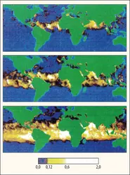Éruptions volcaniques et climat - crédits : NGDC/ NOAA ;  Office of Research and Applications - NESDIS/ NOAA