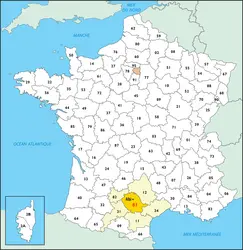 Tarn : carte de situation - crédits : © Encyclopædia Universalis France