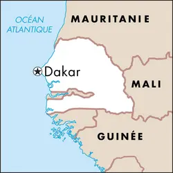 Dakar : carte de situation - crédits : © Encyclopædia Universalis France