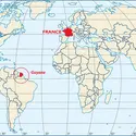 Guyane : carte de situation - crédits : © Encyclopædia Universalis France