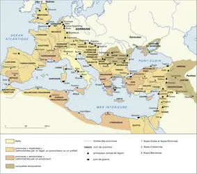 L’administration de l’Empire romain au <pc>2</pc><sup>e</sup> siècle - crédits : Encyclopædia Universalis France