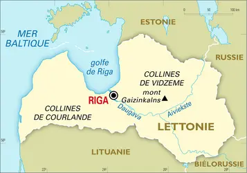 Lettonie : carte générale - crédits : Encyclopædia Universalis France