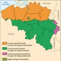 Les communautés et les régions linguistiques en Belgique - crédits : © Encyclopædia Universalis France